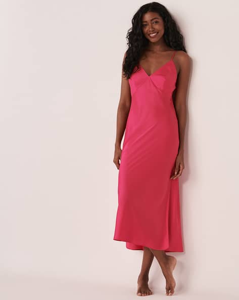 Satin Chemise with Side-Slit