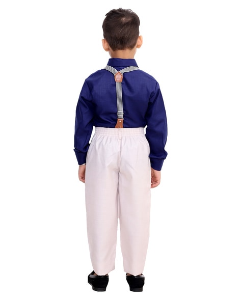 Boy suspenders and bow ties blue 