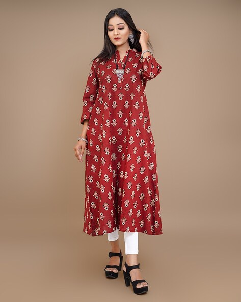 Buy Red Kurtis Tunics for Women by PHABRICA Online Ajio