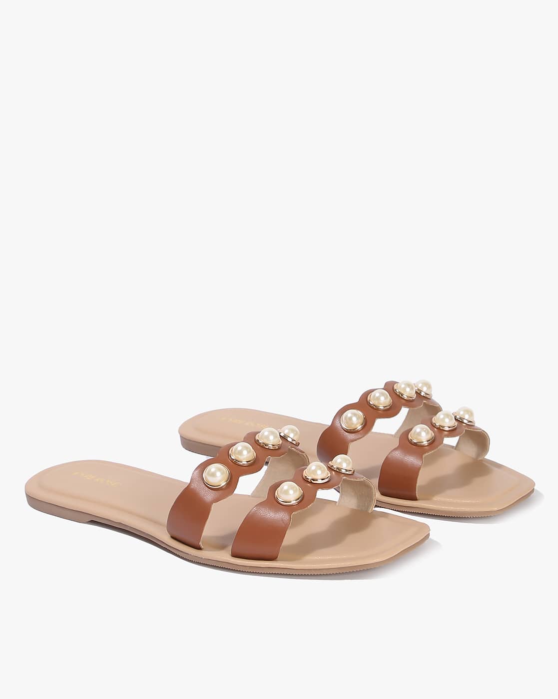 Buy Tan Flat Sandals for Women by Fyre Rose Online