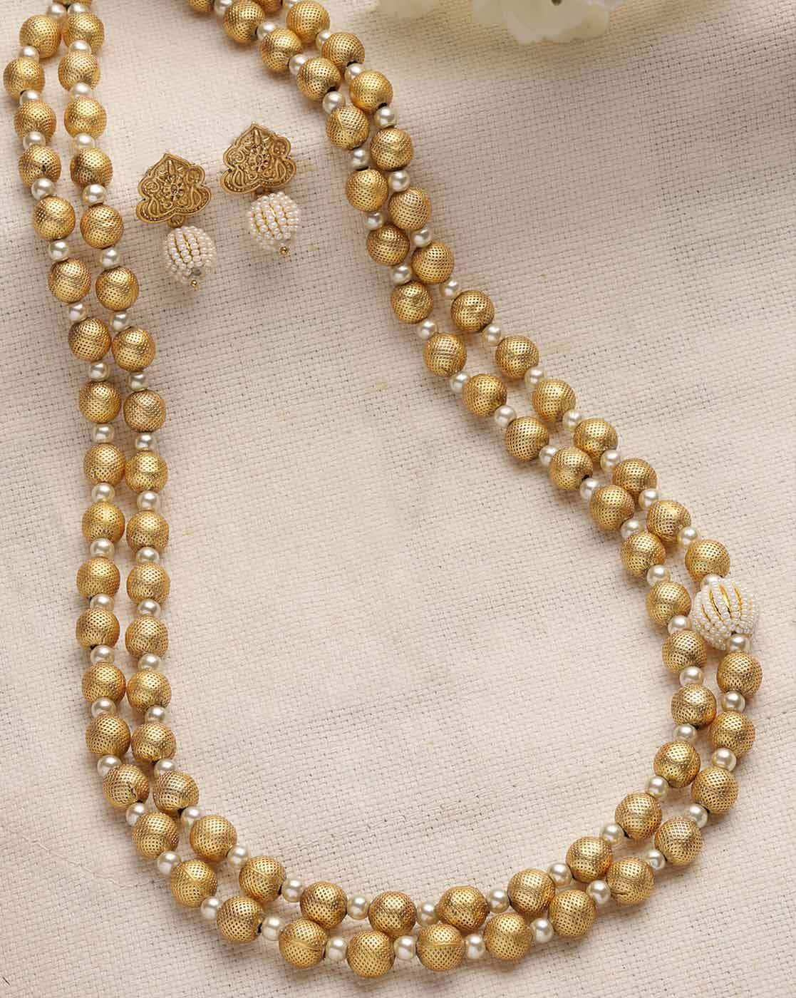 Top 90+ gold pearl necklace latest