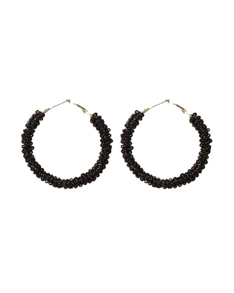 Black/White Heishi Hoop Earrings – inspiration*beads