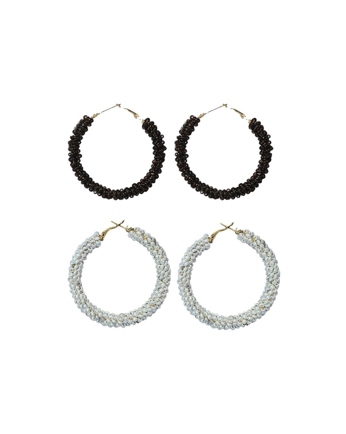 Buy GOSS BABE HAPPY DAYS BLACK AND WHITE EARRINGS for Women Online in India