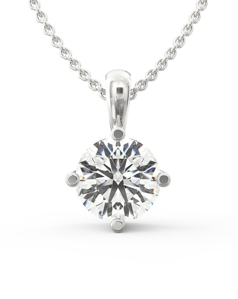 Solitaire necklace with a 1.25 carat diamond in white gold - BAUNAT