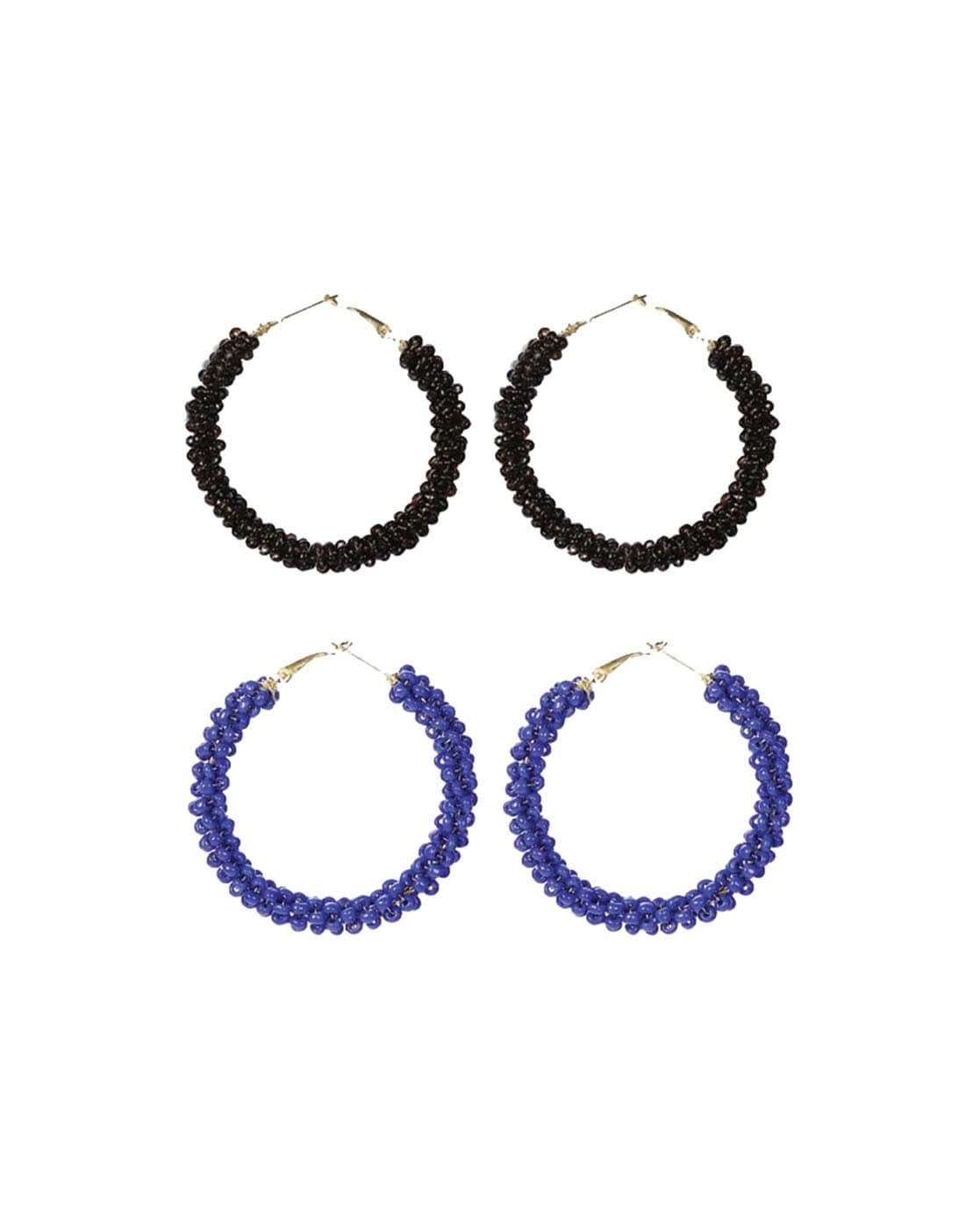Buy AccessHer Blue & Gold Toned Brass Plated Circular Hoop Earrings -  Earrings for Women 10198103 | Myntra