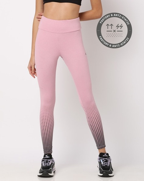 High-Waisted Leggings with Placement Brand Print