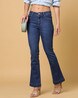 K5094 Lightly Washed High-Rise Mini Flared Jeans