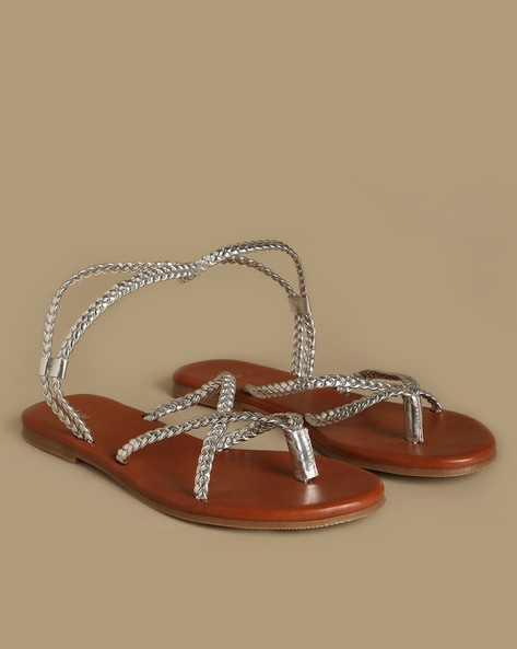 Braided strappy hot sale sandals