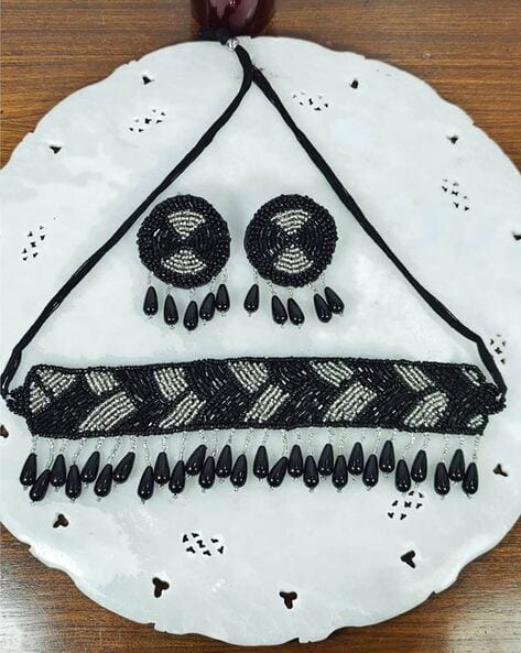 ART Sundari Beaded Choker Necklace & Earrings Set