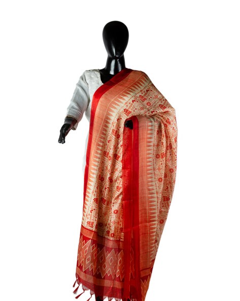 Printed Khadi Silk Dupatta Price in India