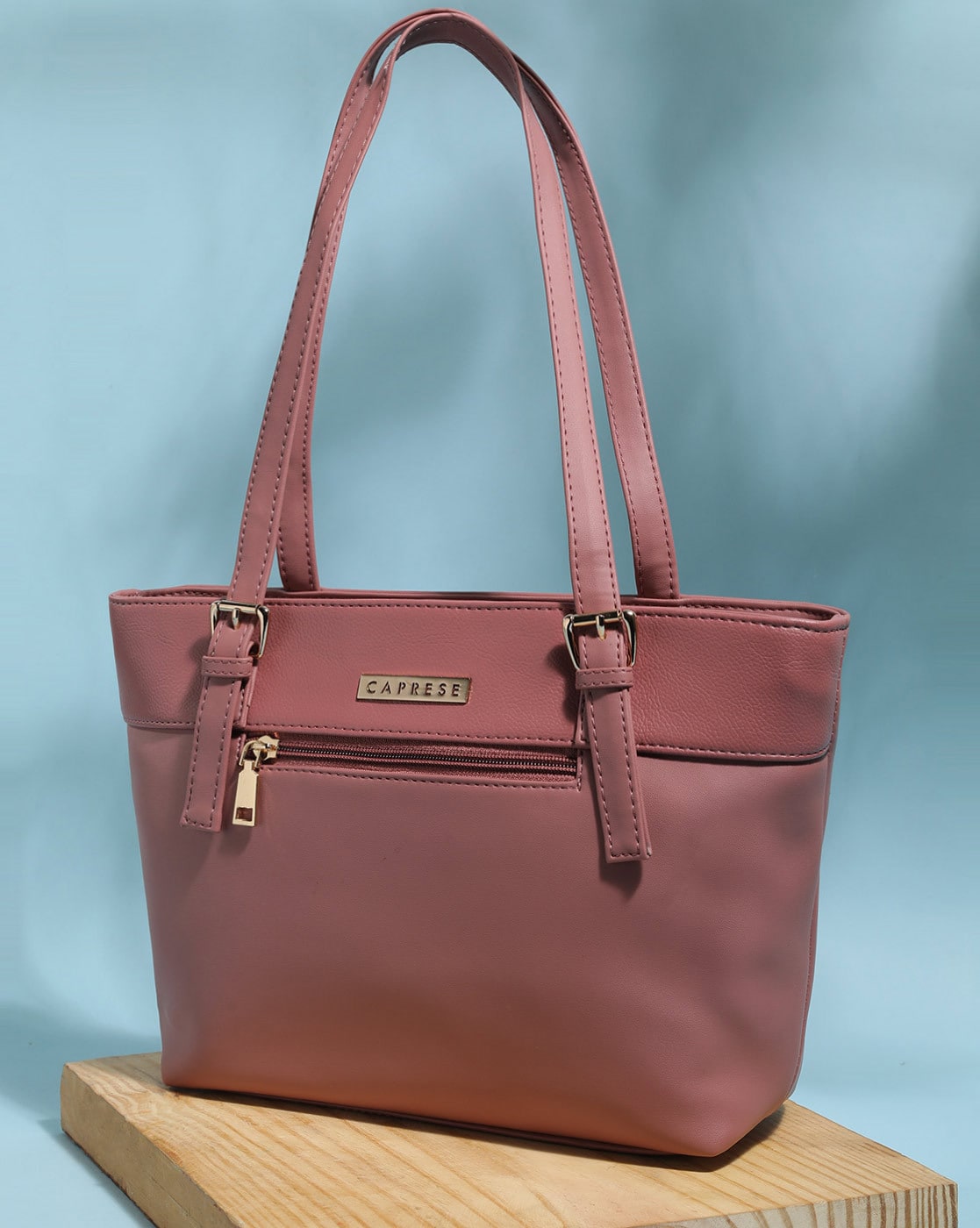 Plain Caprese PU Leather Brown Tote Bag at Rs 1549 in Chennai | ID:  22824621133