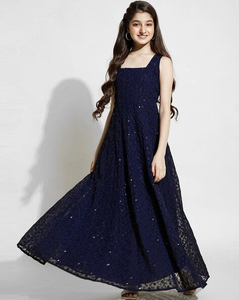 Navy blue store long frocks