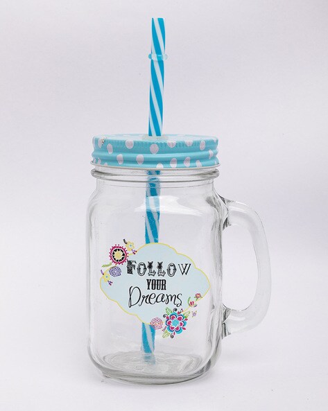 Buy Mason Jar Mug with Lid & Straw 500Ml Online at Best Prices in India -  JioMart.