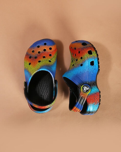 Colourblock Perforated Slingback Clogs