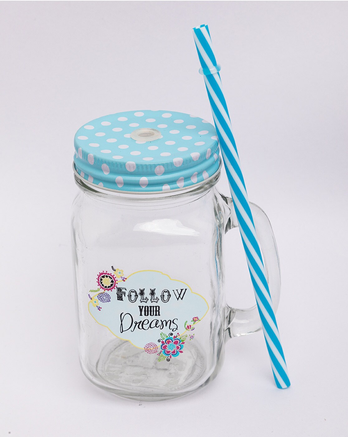 Buy Mason Jar Mug with Lid & Straw 500Ml Online at Best Prices in India -  JioMart.