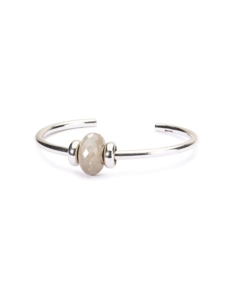 Silver Cuff Bangle Charm Bracelet with Threaded Balls | applesofgold.com