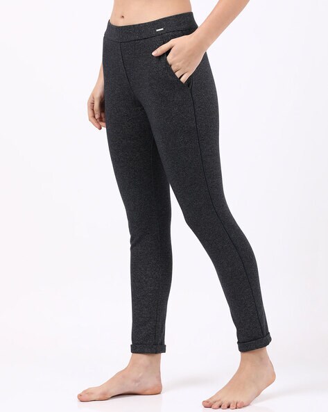 Women's Rayon Polyester Elastane Stretch Slim Fit Solid All Day Pants with  Side Pockets - Black