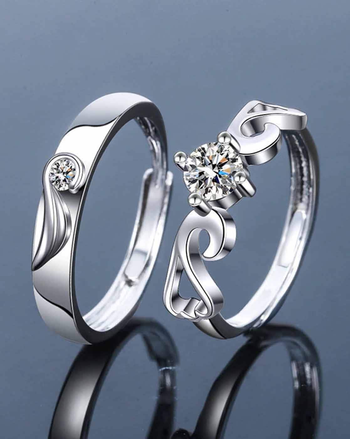 Buy 925 Silver Couple Rings, Matching Wedding Rings for Couple, Promise  Rings, Adjustable Anniversary Rings, Couple Ring Set, Couple Jewelry Online  in India - Etsy