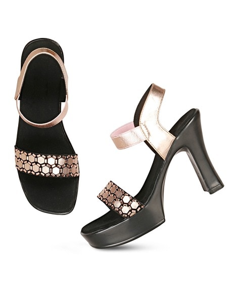 Rose gold hot sale black heels