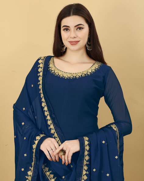 Refreshing Royal Blue Color Full Stitched Georgette Diamond Work Salwar Suit  For Women, Georgette Salwar Suits, जोर्जेट सलवार कमीज - Skyblue Fashion,  Surat | ID: 2850461103397