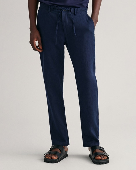 Buy Navy Blue Trousers for Men Online at Selected Homme | 183635301