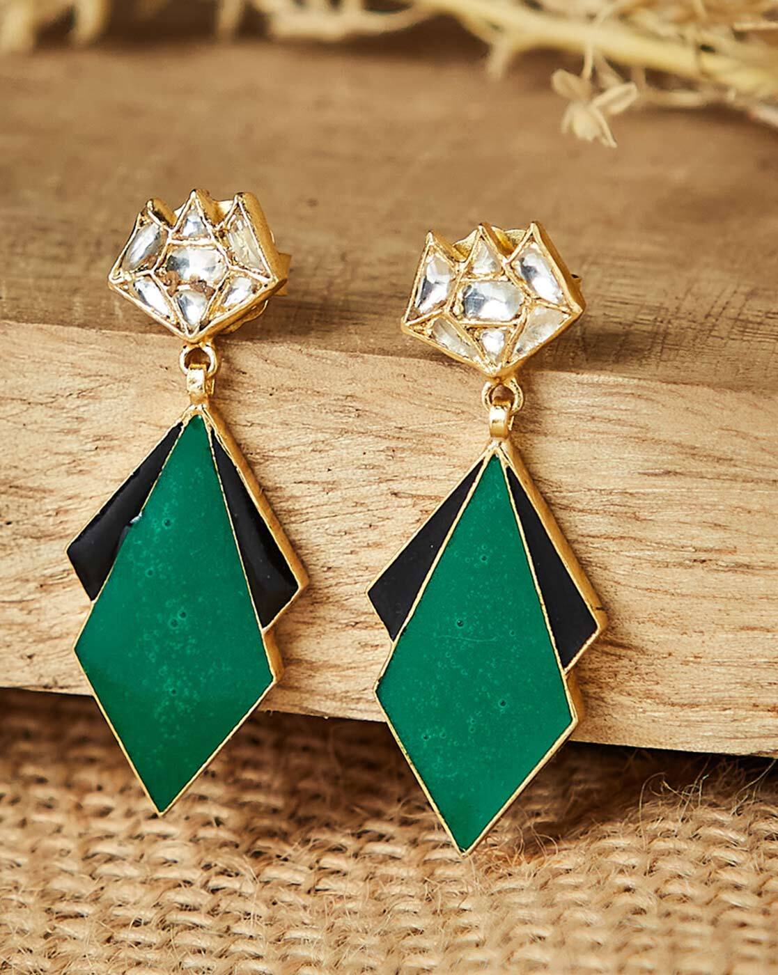 Emerald Green Teardrop Earrings 2024 | favors.com