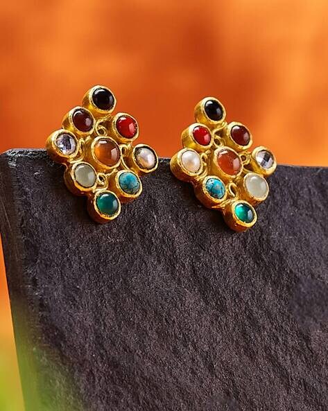 Buy Fabindia Silver Two Tone Stud Earrings online