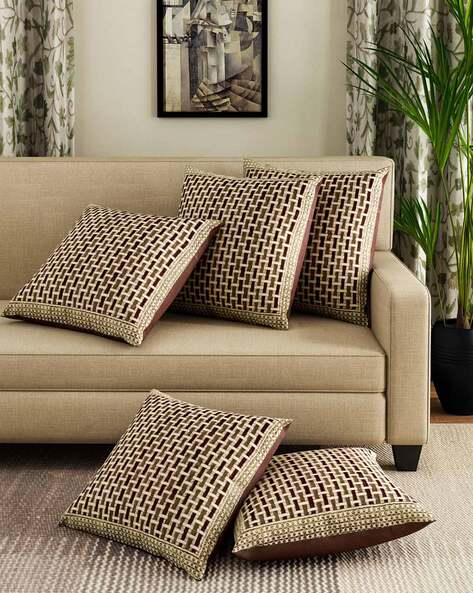 Buy Gold Brown Cushions Pillows for Home Kitchen by Homely