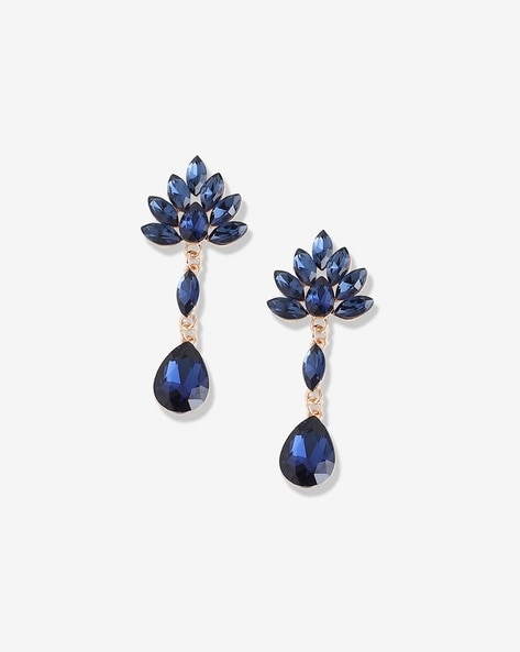 Navy Blue Stud Earrings | Sterling Silver Studs | Earring Jewellery –  Lottie Of London Jewellery
