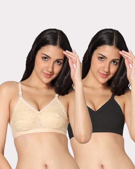 Embroidered Non Padded Underwired Bras 2 Pack