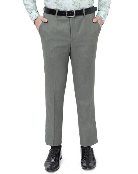 Buy Black Trousers & Pants for Men by SOLEMIO Online | Ajio.com