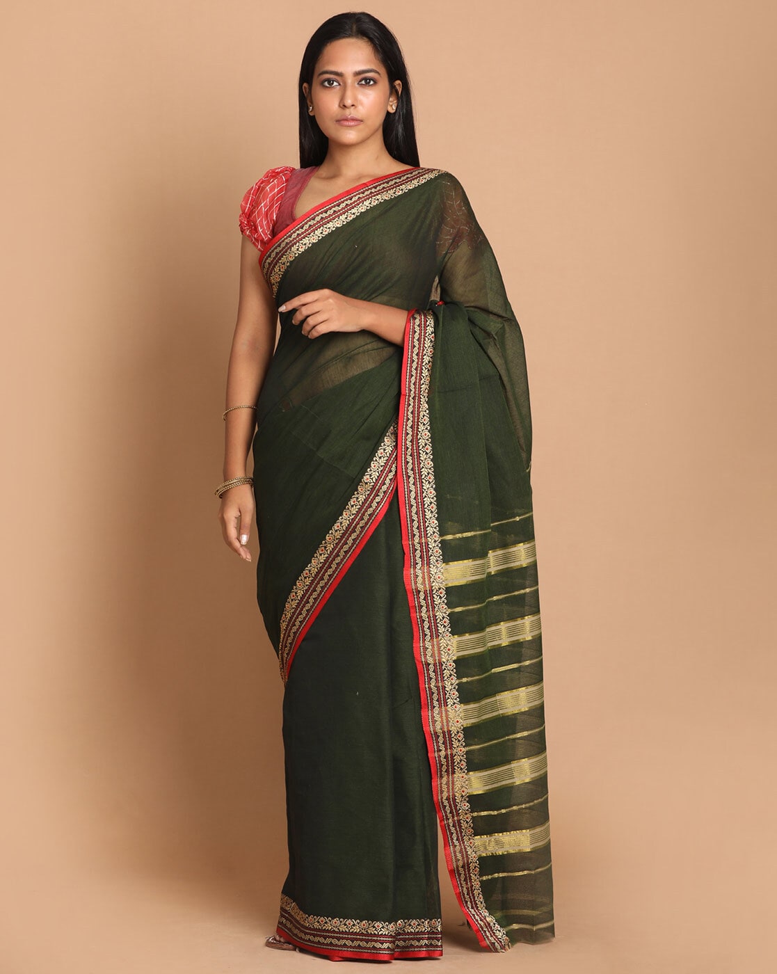 EE-S59521 Cotton Peacock Sari – sakhifashions