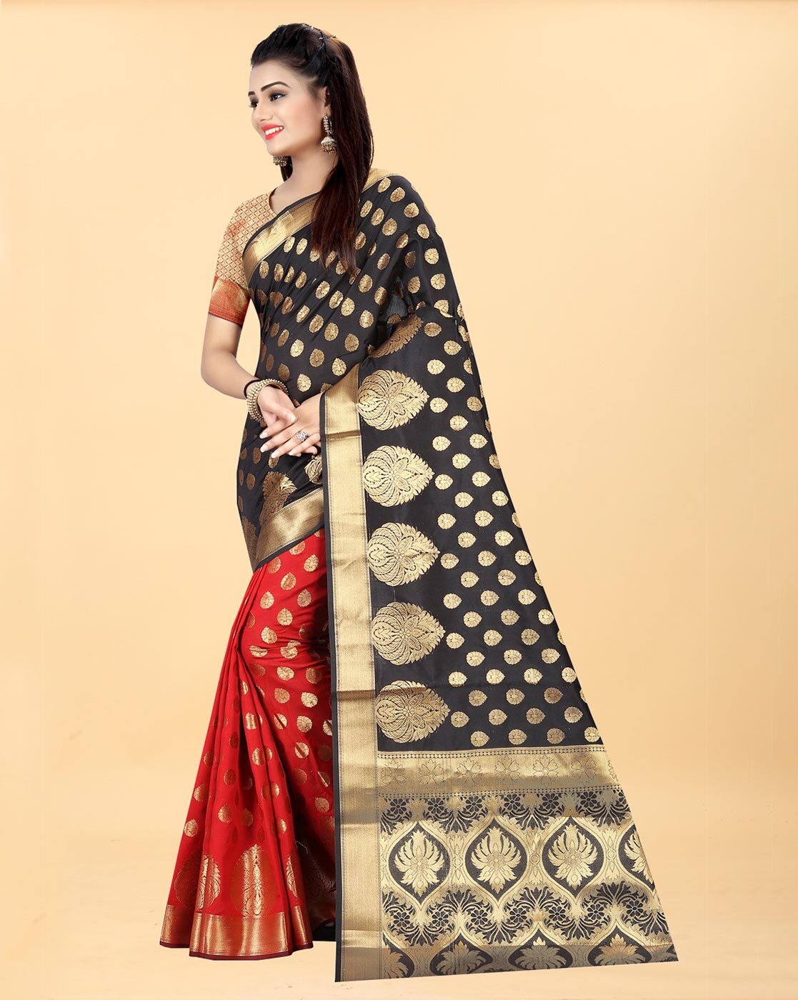EKKTARA Saree For Women Turquoise Colour Banarasi Silk Zari Saree With –  Ekktara