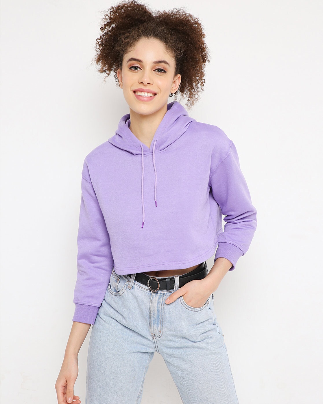 Light purple hot sale cropped hoodie