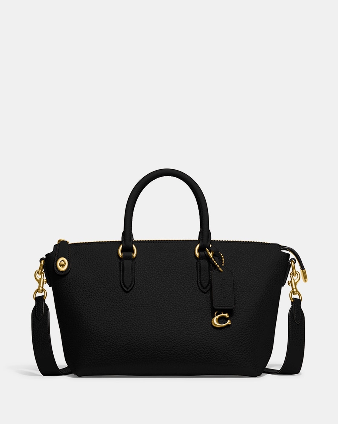 9'' Large Black Leather Side Bag Purse w/Organizer Front Pocket #P004K -  Jamin Leather®