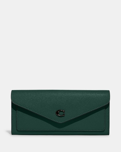 Coach Crossgrain Green Coach Wallet Women's Coach Small