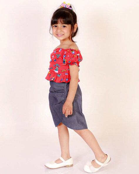 Buy Spack Jetrtow Baby Girls Cotton Jaipuri Print Top/Kurti and Printed  Lehnga/Skirt Set (S21_5-6 Y) Online at Best Prices in India - JioMart.