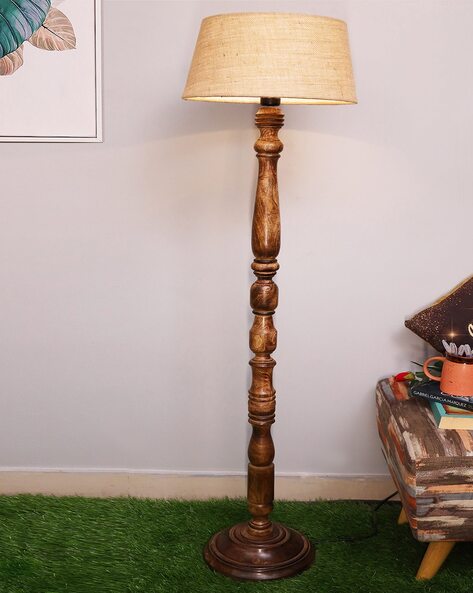 Wooden floor standing deals lamp