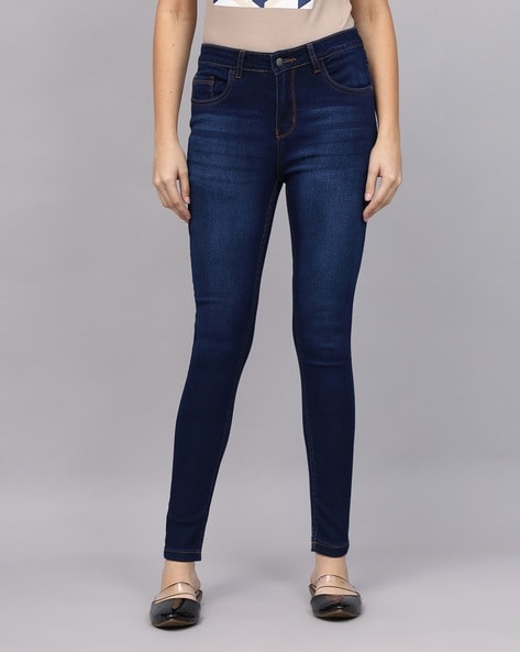 Buy Dark Blue Jeans & Jeggings for Women by BLUE TREND Online