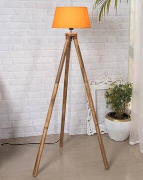 Tripod Floor Lamp with Orange shade-image-4