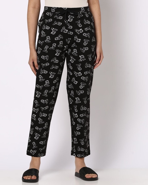 Womens black best sale pyjama bottoms