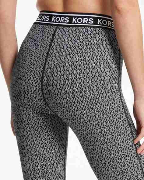 Buy Michael Kors Logo Stretch Nylon Leggings, Black Color Women