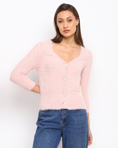 Pink Sweaters & Cardigans for Women by Cover Story Online | Ajio.com