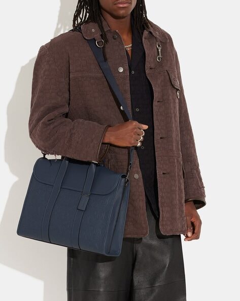 Coach Metropolitan Tote Large Brown Leather Multifunction Laptop Crossbody  Bag