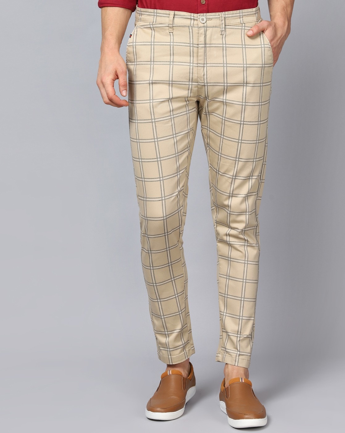 Moss Bros pants with windowpane check in gray  ShopStyle Chinos  Khakis