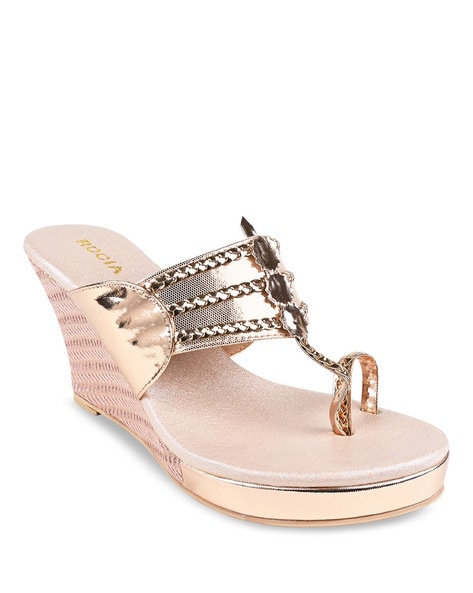 GY320 Woman's Casual Shoes: Gold Bling High Heels Wedges Sandals | Touchy  Style