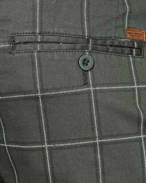 Wenge Gray ChecksPlaid Premium TerryRayon Pant For Men