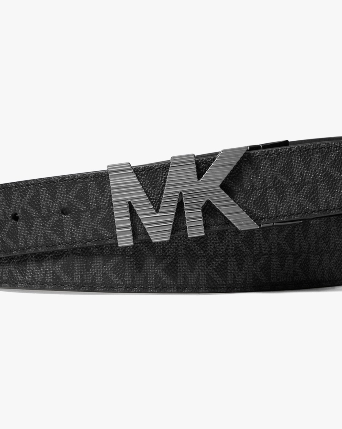 MICHAEL KORS Mens Cut to Fit Reversible Leather MK Plaque Belt 1 week  ship