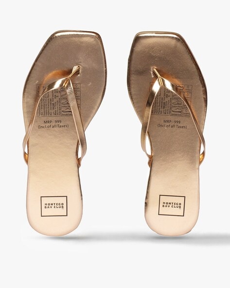 Buy Rose Gold Toned Flip Flop Slippers for Women by MONTEGO BAY