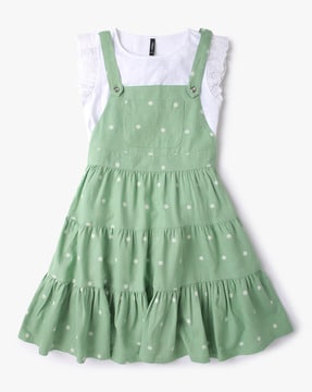 Baby girl olive top green dress